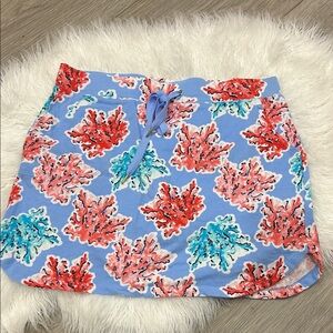 Crown & Ivy Blue Coral Print Skirt